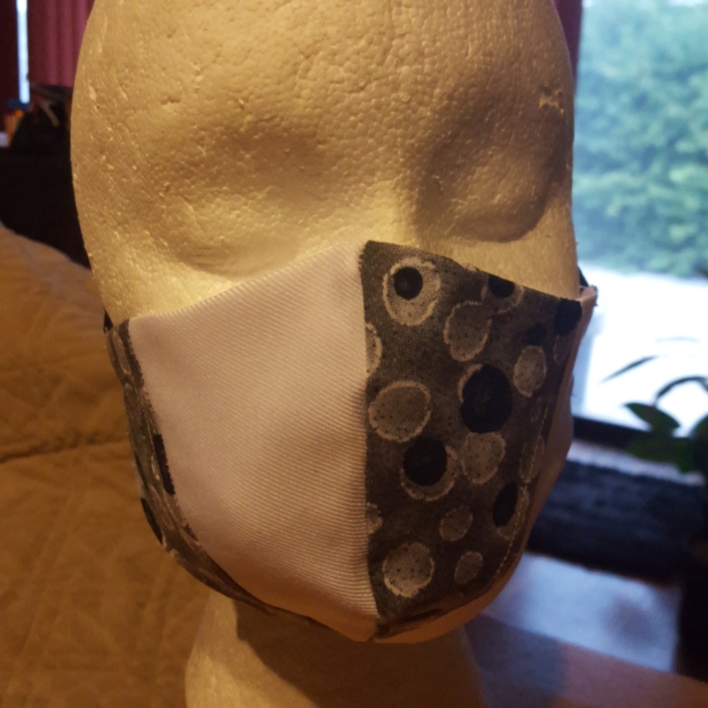 Two-Toned Black and White Face Mask.